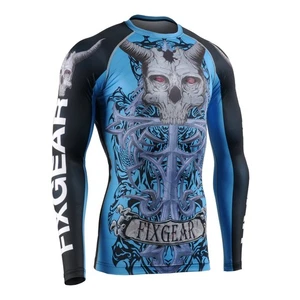 Fixgear Men's Long Sleeve Compression Rash Guard Shirt MMA, BJJ, Gym & Running - Picture 1 of 22