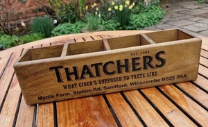 THATCHERS SIDRO 4 bottiglie portabottiglie in legno scatola portaoggetti - Foto 1 di 3