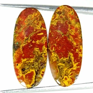 16.50Cts Natural Morocco Seam Agate Oval Pair Cabochon Loose Gemstone - Picture 1 of 5