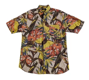 Men's Vintage Allen Wah Short Sleeve Printed Button Up Shirt Size Tall L - Picture 1 of 10