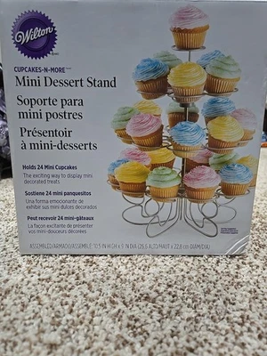 Wilton Cupcakes 'N More Mini Dessert Stand-Silver 10.5"X9" Holds 24 Mini Cupcake - Image 1 of 3
