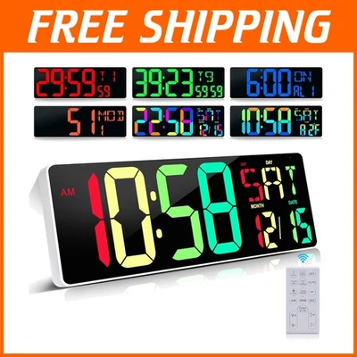Versatile 17.2" Digital Timer & Wall Clock with 10 Colors for Modern Living - Image 1 of 4