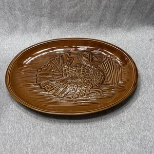 Placa de plato MCCOY TURKEY 9370 EE. UU. 16” X 11” Cerámica esmaltada a prueba de horno - Imagen 1 de 9