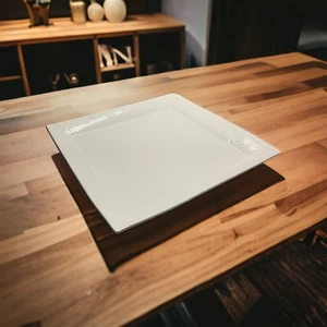 Servizio piatti quadrato bianco nero onda piatto ceramica goffrato vortice - Foto 1 di 6