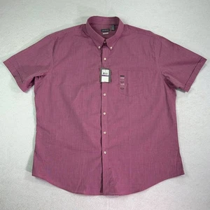 Van Heusen Men's Shirt 2XL Maroon NEW Classic Fit Short Sleeve Button Up Pocket - Picture 1 of 9
