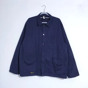 Vintage French Chore Jacke dunkelblau Gr. 56 Baumwolle Workwear Utility Mantel XXL - Bild 1 von 9