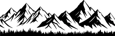 MOUNTAIN RANGE TREE SCENE LANDSCAPE Vinyl Decal -Sticker for Car Offroad Truck 3 - Image 1 of 4