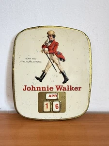 Original Old Whisky Johnnie Walker 1950's Metal Calendar Vintage - Bild 1 von 11