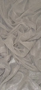Tela de gasa gris plata brillante 58"" PRECIO POR METRO - Imagen 1 de 2