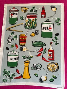 Torchon ancien Vony années  1970 épices cuisine - Picture 1 of 3