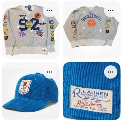 Ralph Lauren Polo Deportivo Colegial Multi Parche Sudadera Universitaria L + GORRA NUEVA CON ETIQUETAS Foto 1 de 4