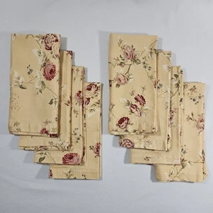 Set of 8 Waverly Home Sonata Rose Cotton Napkins Cottagecore French Country - Picture 1 of 8