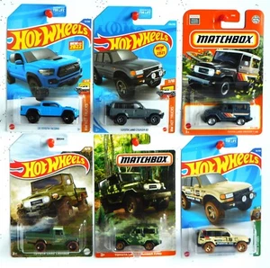 Hot Wheels & Matchbox "Toyota: Tacoma/Land Cruiser 80/Land Cruiser Fj40-Lot of 6 - Picture 1 of 7