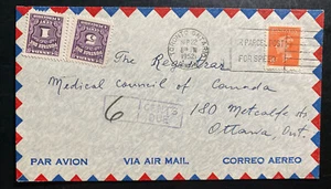 1952 Toronto Canada postage Due Airmail Cover To Medical Council Ottawa - Picture 1 of 2