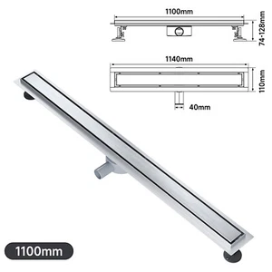 Duschrinne 110cm Bodenablauf Edelstahl Befliesbar Duschablauf Flach 360° Siphon - Bild 1 von 24