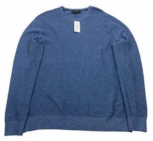 Suéter XL de algodón orgánico acanalado cuello redondo azul Banana Republic para hombre - Imagen 1 de 9