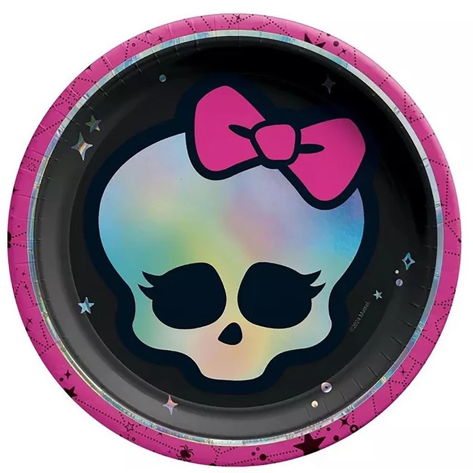 Monster High Best Boo Iridescent Party Dessert Cake Plates Birthday Supplies - Image 1 of 1