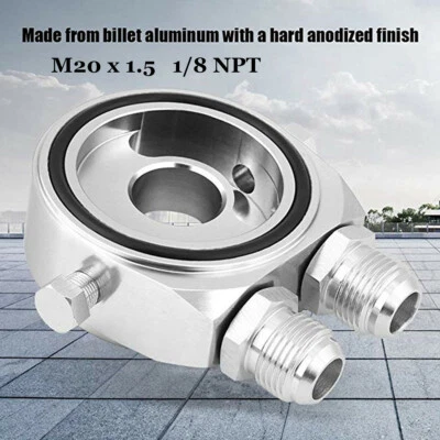 M20X1.5 Car Oil Filter Cooler Sandwich Locator Plate Adapter Kits 1/8Npt 10An - Image 1 of 4