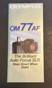 OLYMPUS OM 77AF SLR BRILLIANT AUTO FOCUS OPERATING Camera Instruction Guide - Picture 1 of 4