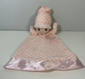 Precious Moments Pink and White Blonde Yarn Hair Doll Lovey Satin Trim and Heart - Picture 1 of 17