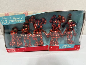 Disney 100 Years of Wonder Retro Reimagined Plaid Fleece Plush (5 pack bundle) - Picture 1 of 5