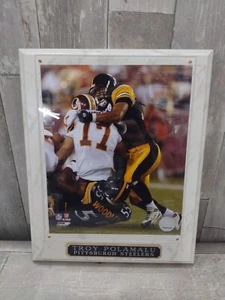 2007 NFL Licensed Troy Polamalu Pittsburgh Steelers 8 X 10 Photo Plaque - Picture 1 of 4