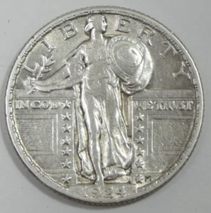 Cuarto de dólar Standing Liberty 1924 XF plata 25c - Imagen 1 de 4