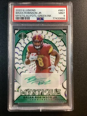 2022  Illusions Mystique Auto Brian Robinson Jr RC 5/5 PSA 9 Commanders/49ERS - Image 1 of 2