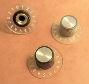 Vintage Rotary Hexidecimal Control Knob - Clear White Symbols - ¼ inch shaft  - Picture 1 of 4