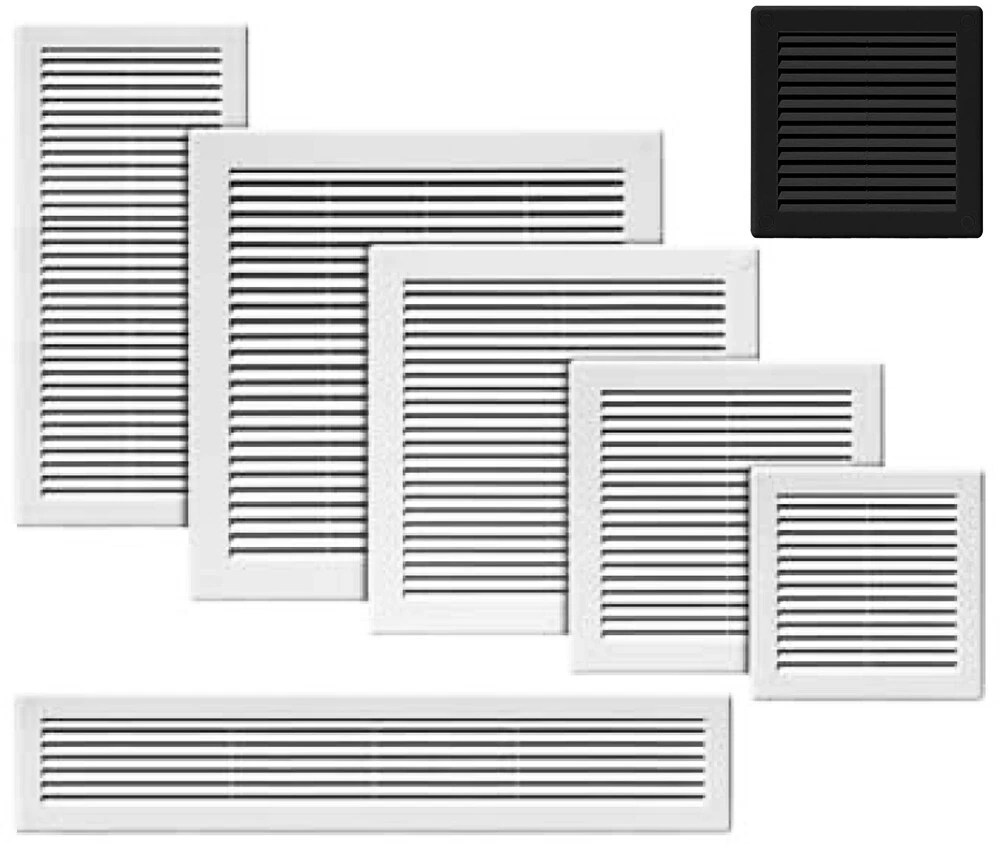 Lüftungsgitter Für Türen – Kunststoff, Maße 120 X 440 Mm (Innen), Für Badezimmer & Feuchträume, Farbe Rotbraun/Wenge