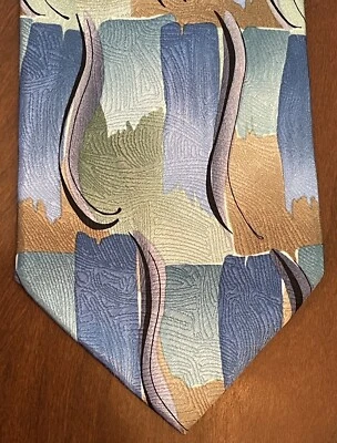 Contenedores Espaciales Vintage J. Garcia Azul Verde Colección Treinta Siete Seda China Foto 1 de 4