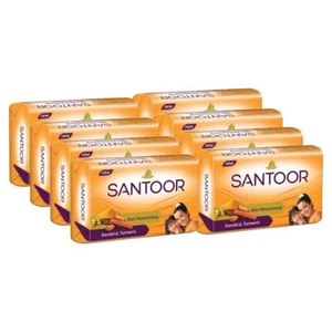SANTOOR Soap Sandal & Turmeric 100g x 8 - Picture 1 of 5