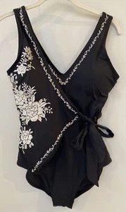 Sundance Catalog Black White Embroidered “South Pacific Swimsuit” Size XXL $148 - Picture 1 of 4