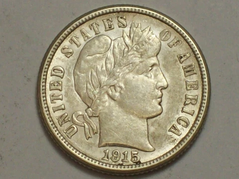 1915 Barber Dime   AU+     SN4105 Cover