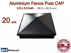 Tapa de poste de aluminio 3,5 x 3,5 pulgadas, color negro, 20 piezas, resistente a la intemperie - Imagen 1 de 11