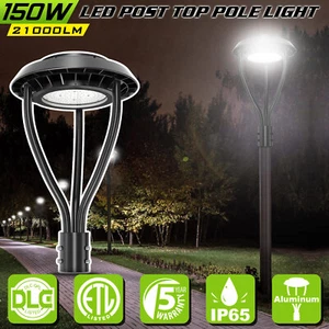 LED Post Top Light 150W Circular Street Area Pole Lights Outdoor IP65 Waterproof - Picture 1 of 11