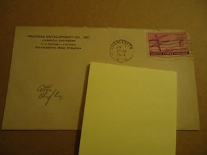 Process Development Co Inc CHARLESTON WV chemical engineers envelope 1944 - Picture 1 of 1