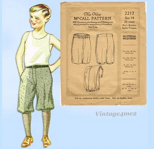 McCall 2217: 1920s Rare Uncut Older Boys Knickers Size 14 Vintage Sewing Pattern - Picture 1 of 8