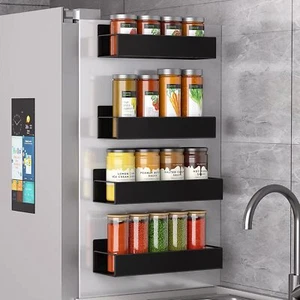 Kühlschrankregal magnetisch Gewürzregal für Kühlschrank Ohne Bohren mit Haken - Bild 1 von 10