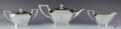 Excelente juego de té Fairfax Gorham/Durgin de plata de ley de 3 piezas Foto 1 de 4