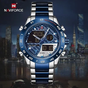 NAVIFORCE Fashion Men Watch Quartz Digital Military Sport Stainless Steel - Picture 1 of 6