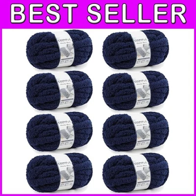 Hilo de chenilla suave y esponjoso - azul marino Foto 1 de 4