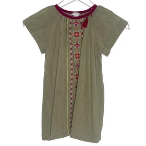 Garnet Hill Kids S Delilah Green Embroidered Woven Dress Girls Cotton - Picture 1 of 8