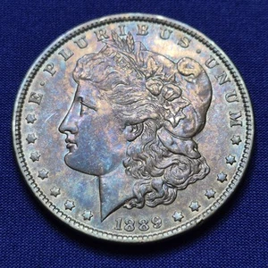 1889-P Morgan Silver Dollar $1. AU-UNC Details, Rim Damaged. - CN#18 - Imagen 1 de 3