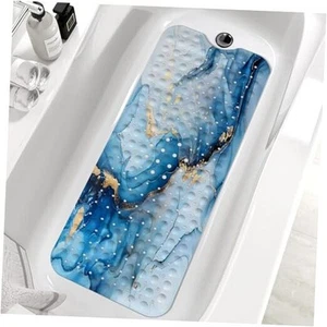 Marble Bath Tub Mat Non Slip Non Slip Bath Mat for Shower, Large Blue Marble - Picture 1 of 7