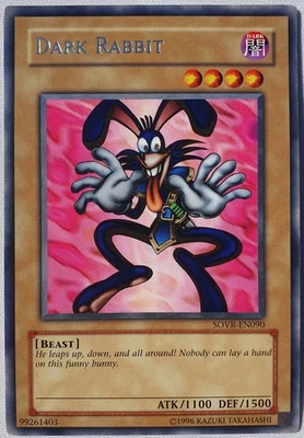 Yugioh 1x Dark Rabbit SOVR-EN090 Rare Unlimited Edition Near Mint Pegasus Toon - Image 1 of 4