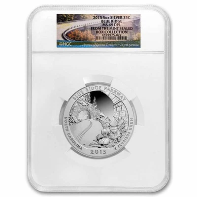 2015 5 oz Silver ATB Blue Ridge Parkway MS-69 DPL NGC - Image 1 of 3