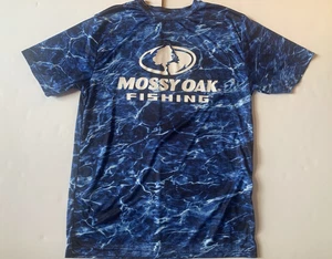 Camisa de Pesca Roble Mossy Para Hombre Mediana Camuflada Azul Manga Corta Elementos - Imagen 1 de 4