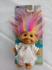 Bright Of America Rainbow Troll Doll Safety Pin Dress Vintage Gem Pierced Ear