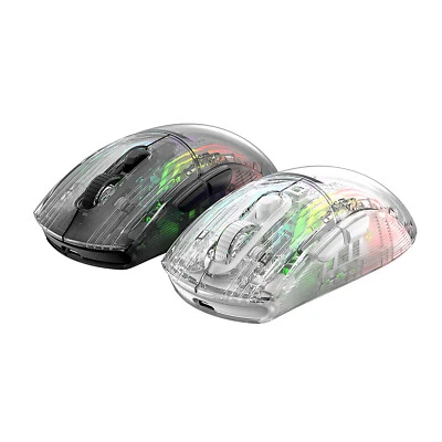Transparent Wired Wireless Bluetooth Mute RGB Colorful Game Electronic Mouse - Image 1 of 4